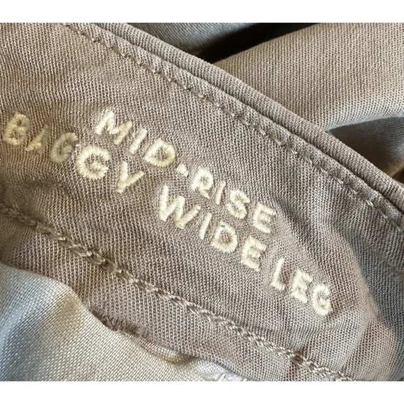 American Eagle Pants Womens 12 Cargo Mid Rise Baggy Wide Leg Stretch Boho - Picture 5 of 8